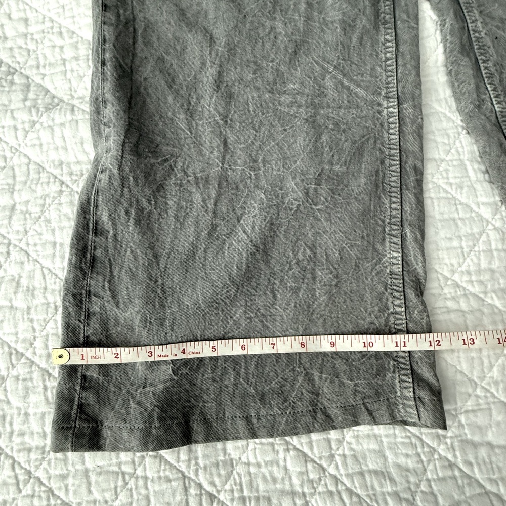 Zara Gray Flare Wide Leg Jeans High-Waisted - Picture 4 of 11